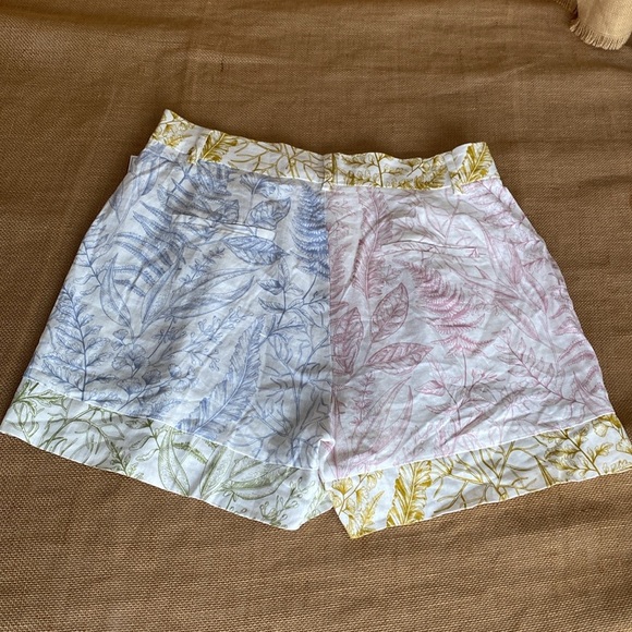 NEW Aura Linen Blend Botanical Print Long Sleeve Shirt and Matching Shorts - Picture 10 of 15